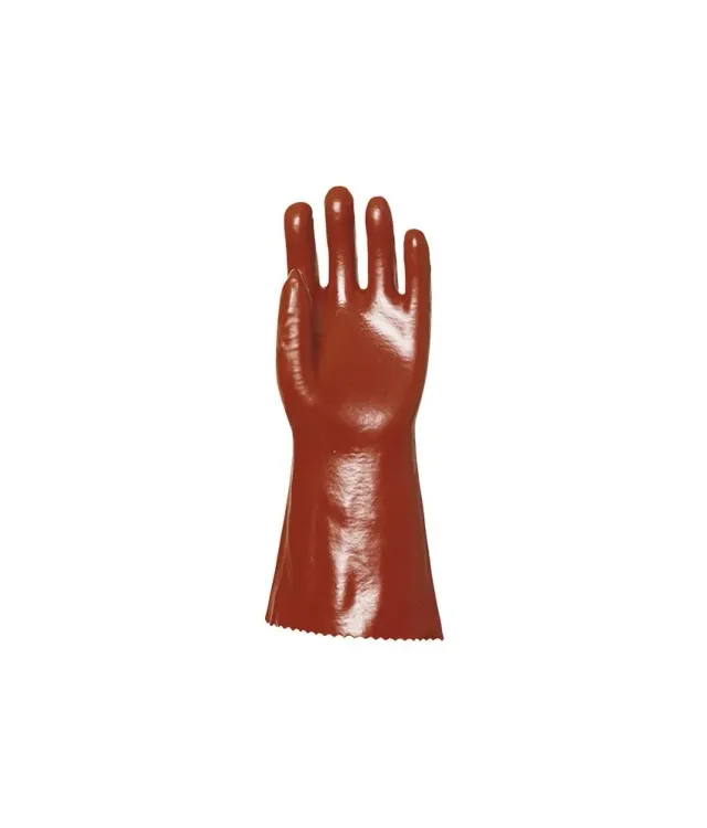 Alpes Detergents gant PVC rouge support coton 36 cm
