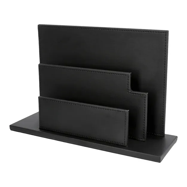 JVD Adesign Charme porte-revues cuir noir 2 compartiments