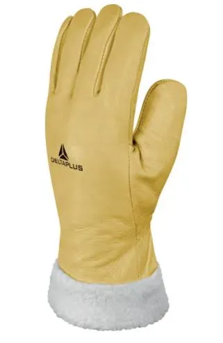 Gant tout fleur bobin fourré manchette cuir paire