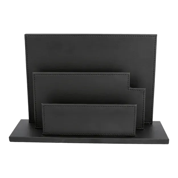 JVD Adesign Charme porte-revues cuir noir 2 compartiments