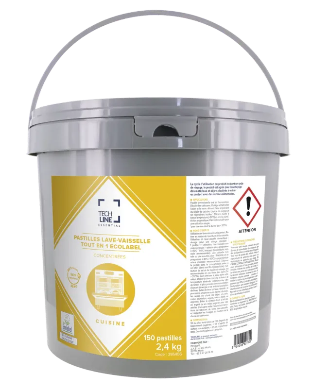 Blue by Bunzl Techline Tout-en-1 pastilles lave-vaisselle Ecolabel x150