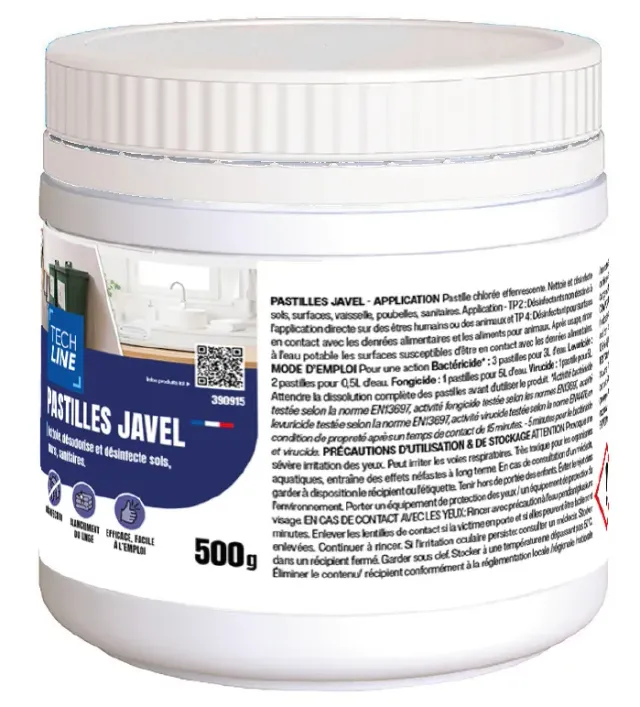Blue by Bunzl Techline pastilles javel 500g désinfectantes