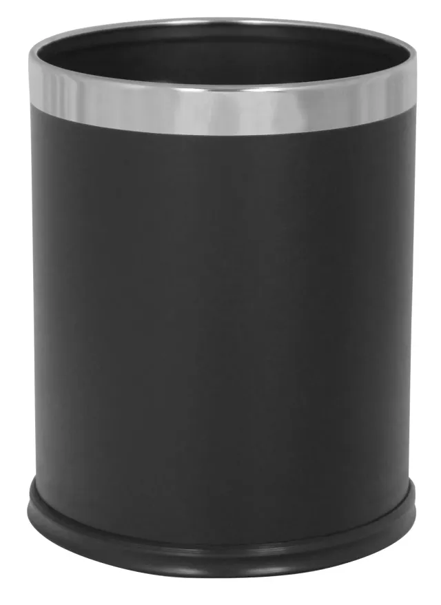 JVD Hygiène corbeille effet cuir noir 10 L simple paroi