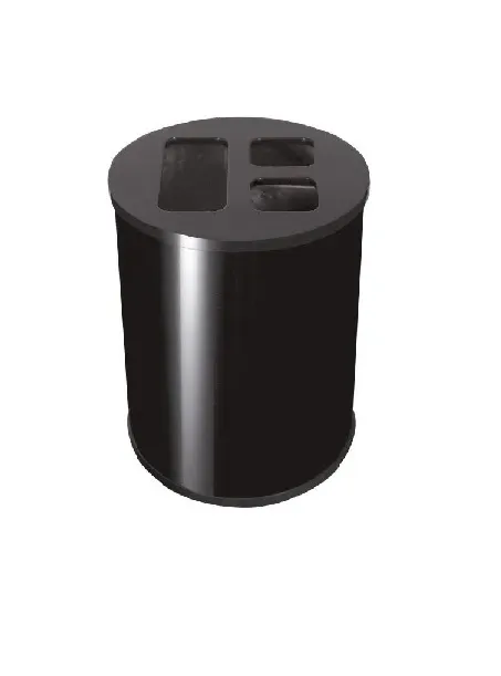 Alpes Detergents Corbeille de Tri 3 Compartiments noir 40 L