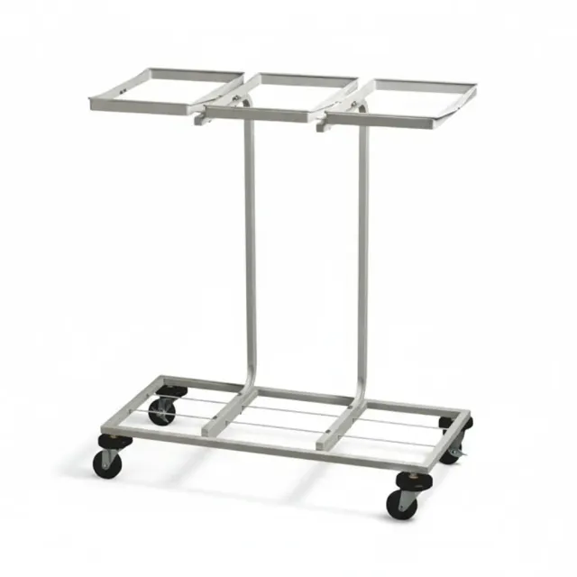 JVD Hygiène chariot tri sélectif 3 bacs métal blanc 330 L