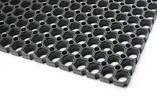 ALPES DETERGENTS Caillebotis tapis caoutchouc 80x120 cm noir